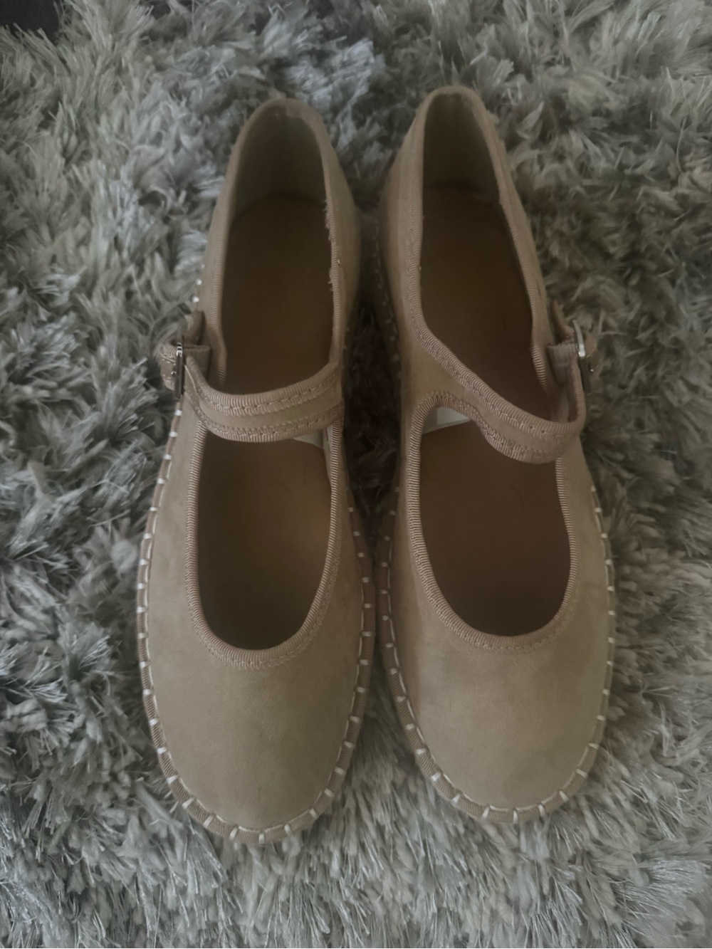 Neutral Tan Mary Jane Shoes with Strap
